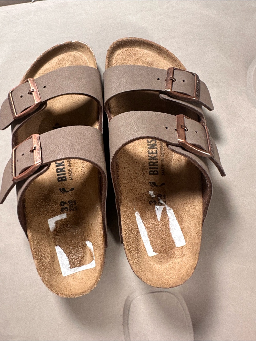 Birkenstock Arizona Birko-Flor Slide Sandal Brown Unisex Size 39 EUR 8 US Women